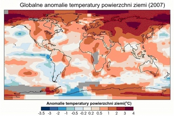 Zmiany temperatury powierzchni Ziemi Zmiany temperatury powierzchni Ziemi