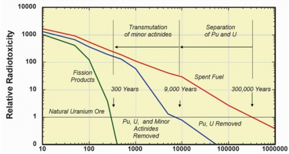 Aktywność odpadów z elektrowni PWR