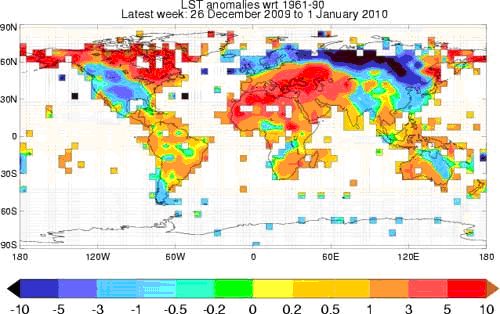 Odchylenie temperatury od średniej