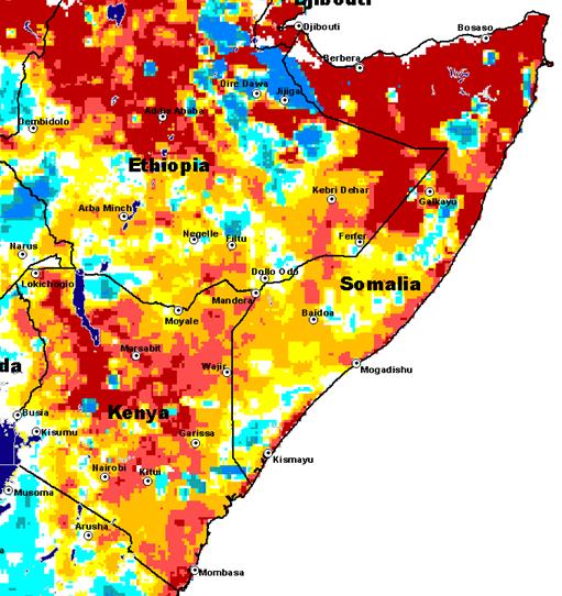 Afryka Wschodnia - opady