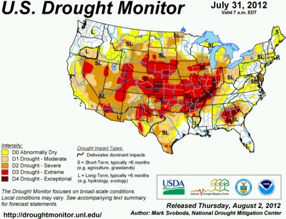 Susza USA lipiec 2012