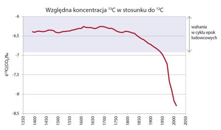 Względna koncentracja izotopów węgla