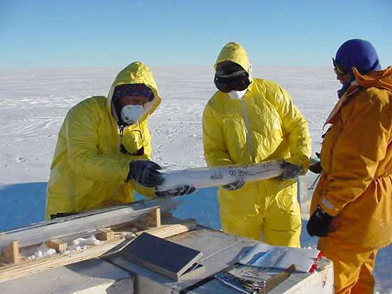 Przygotowywanie rdzeni lodowych