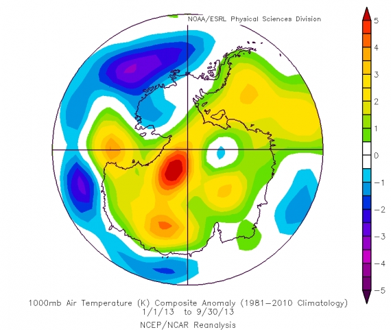 Anomalia termiczne na Antarktydzie