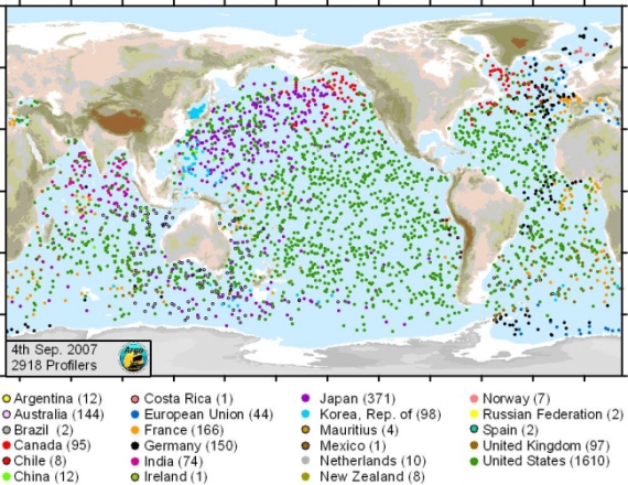 Rozmieszczenie boi Argo