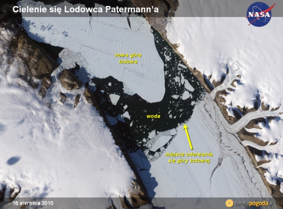 Cielenie się lodowca Petermanna na Grenlandii
