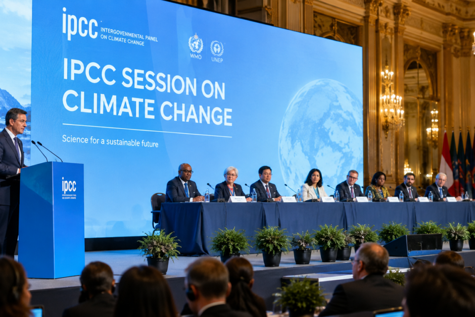 Naukowcy i przedstawiciele państw podczas oficjalnego posiedzenia Międzyrządowego Zespołu ds. Zmian Klimatu (IPCC)
