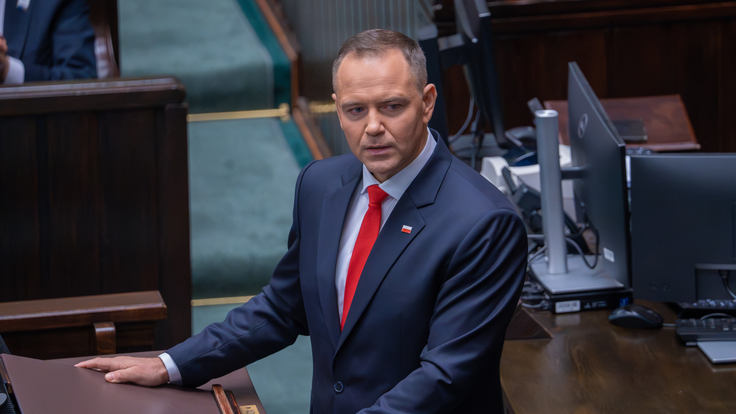 Prezydent Karol Nawrocki w Sejmie. Źródło: Klub Lewicy, domena publiczna, Wikimedia Commons.